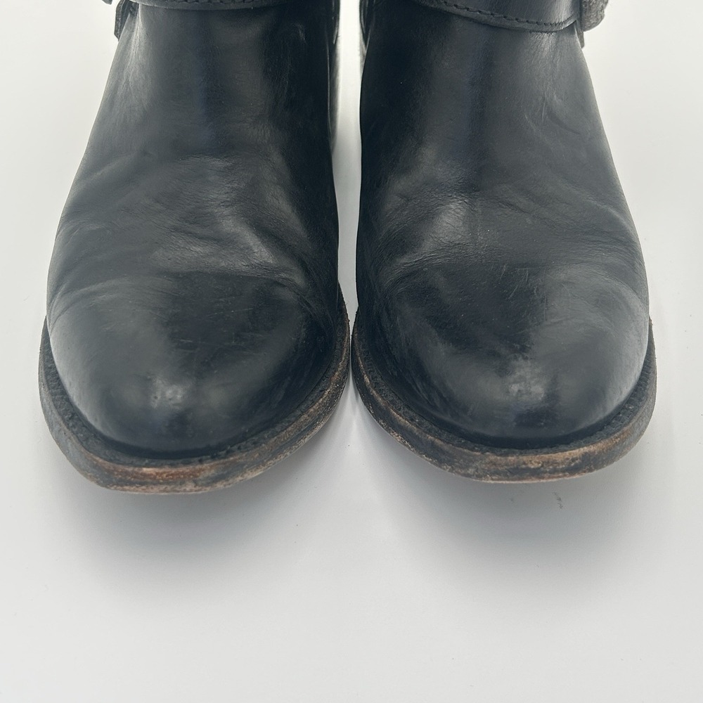 Freebird by Steven Pikes Size 8 Wrap Strap Riding Western Leather Boots Black - Picture 2 of 12
